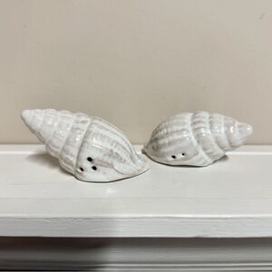 Pier 1 Seashell Salt & Pepper Shakers Nautical Coastal Kitchen Decor Beach House